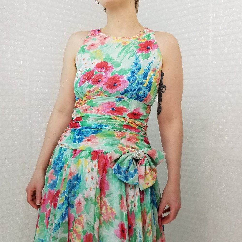 Laura Ashley 1980s Floral Fit & Flare Dress - image 6